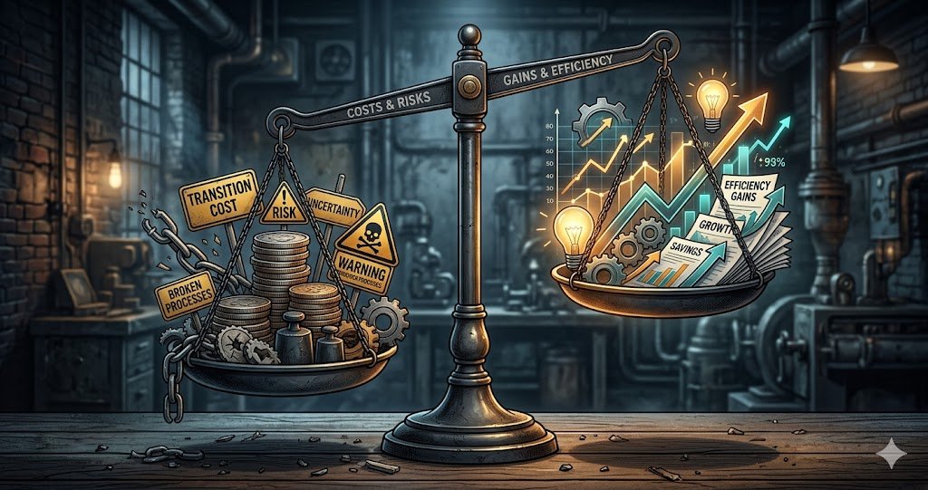 Biaya dan risiko transisi implementasi IoT dan AI di industri — panduan mitigasi dari praktisi